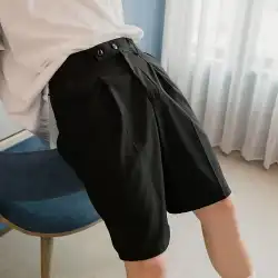 シチリアメンズファッションブランドブラックパンツ5点パンツ男性韓国版ルーズメンズストレートスーツショーツのトレンド