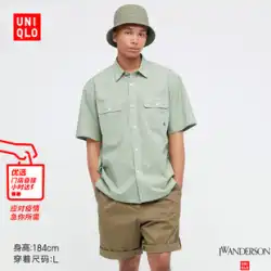 ユニクロ【デザイナー協力モデル】メンズルーズチェック柄ワークシャツ（半袖）451147UNIQLO