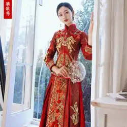 Xiuhe服ブライダル服2021新しいウェディングドレストースト服フェニックスクラウンXiaPi中国のウェディングドレス2022夏