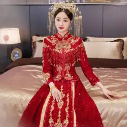 Xiuhe服2022花嫁中国のウェディングドレス2021新しいハイエンドのウェディングドレスハイエンドの豪華なスリムXiuhe