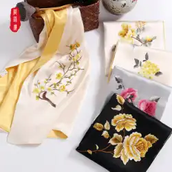 錦織の床シルクスカーフ女性桑シルクスカーフ蘇州手刺繍ギフト-小さなショールで蘇州刺繍シルクを贈る