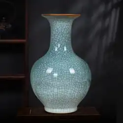 景徳鎮陶製花瓶装飾リビングルームフラワーアレンジメント模造古典的な公式窯中国の家の装飾工芸品磁器