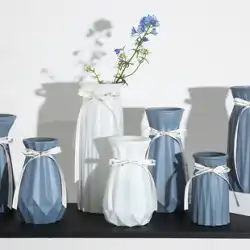 【ツーピースセット】北欧ガラス花瓶透明ドライフラワークリエイティブリビングルームフラワーアレンジメントウォーターローズリリーホワイト