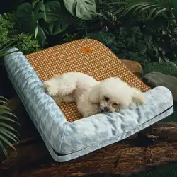 犬小屋夏の涼しい巣四季ユニバーサル取り外し可能で洗える中小型犬用ベッドテディペットマット犬のスリーピングマット