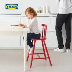 IKEAIKEAAGAMフォレストノルディック子供用ダイニングチェアベビーダイニングテーブルとチェアホームバックレストチェア無垢材ハイスツール