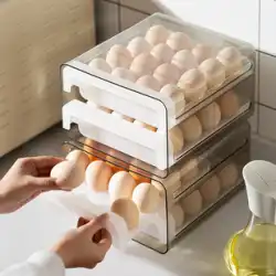 現代の主婦冷蔵庫卵収納ボックス引き出しタイプホームキッチンプット卵ボックスラックホルダー食品保存ボックス