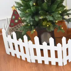 Nuoqi木製ホワイトクリスマスフェンス柵ログカラーシーンアレンジメントクリスマスツリー装飾柵装飾