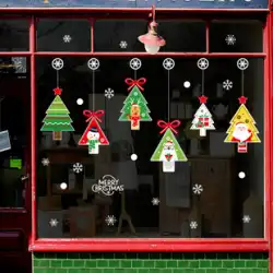 クリスマスデコレーションガラスウィンドウステッカーウィンドウシーンレイアウトウィンドウ新年の壁ステッカークリスマスツリーの装飾品スノーフレークステッカー