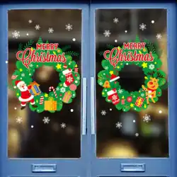 クリスマスデコレーションウィンドウアレンジメントガラスステッカーウォールステッカークリスマススノーフレークガーランド壁紙ドアとウィンドウステッカー粘着性