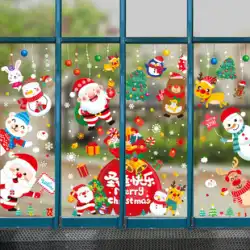 クリスマスガラスドアステッカー装飾クリスマスウォールステッカー老人雪だるまチャームショップシーンレイアウトウィンドウステッカー