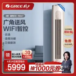 【Gree/Greeオフィシャル】新エネルギー効率3HPインバーター冷暖房スマートリビングルームホーム縦型エアコンYunyiII