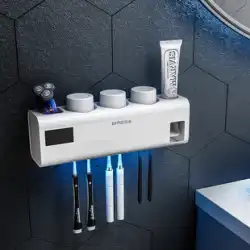 スマート電動歯ブラシ滅菌器ラック無料パンチ滅菌壁掛けトイレブラッシングカップ歯磨き粉収納ボックス
