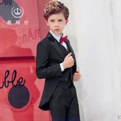 ビッグボーイピアノパフォーマンスホスト服男の子スーツスーツ夏の子供服タキシードフラワーガールドレス