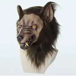独立ステーション動物ラテックスシミュレーションオオカミヘッドマスクヘッドギア茶髪ハロウィンマスクマスクl24