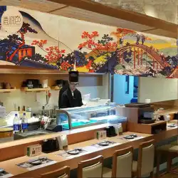 和風風景寿司レストラン温かいカーテンバー特製カーテンホームキッチンレストラン間仕切り生地ドアカーテン
