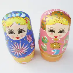 手作りの木製ロシアの入れ子人形5層ペイントカラーペイント子供のおもちゃリビングルーム家の装飾卸売