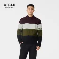 AIGLENEROBEAメンズプルオーバーカジュアルステッチ暖かく快適なファッションニットセーター/セーター秋冬