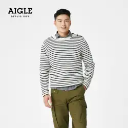 AIGLE AiGaoNASTICAメンズプルオーバーストライプ暖かく快適なファッションカジュアルセーター/秋冬のセーター