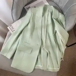薄手のフレッシュグリーンのスーツジャケットレディース2022年夏のデザインセンスニッチ日焼け止めオールマッチトレンドカジュアルネットレッドスーツ