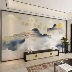新しい中国風18Dテレビ背景壁紙布ポーチ壁画ソファ背景ライト高級壁布ライブ放送背景壁布