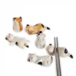 日本の箸置きセラミックかわいい猫の手工芸品かわいい漫画小動物の装飾品外国貿易箸置き