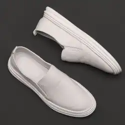 セットフットワンペダルローファーメンズレザー2022春夏通気性メンズ韓国版カジュアルスニーカー怠惰な白い靴の潮