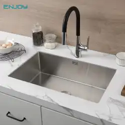 FoshanYingjue304ステンレス鋼の台所の流し台大きなシングルスロット手洗い洗面台厚めの洗面台カウンター下の洗面器