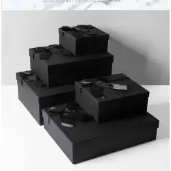 包装箱ギフトボックス工場直接供給在庫あり卸売黒ギフトボックス黒弓ギフトボックス大型ギフトボックス