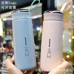 クリエイティブな耐熱ガラスウォーターカップ密閉漏れ防止は、顧客にギフト広告カップ二層断熱飲料カップを送ることです