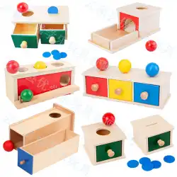 モンテッソーリ教育は幼児の手と目の調整を支援します早期教育コインボックス引き出しゲーム木製圧力ボールテーブル科学と教育おもちゃ