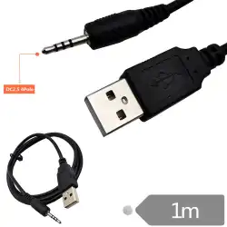 Bluetoothヘッドセット充電ケーブルUSB-2.5MMオスMP3/MP4ダウンロード/充電/オーディオ変換データケーブル