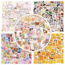 500かわいい韓国のクマの女の子シリーズins漫画のキャラクターハンドアカウントステッカー文房具荷物メモステッカー