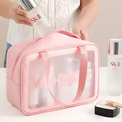 防水化粧品バッグポータブルポータブル化粧品収納バッグ大容量PU透明ウォッシュバッグトラベル収納バッグ