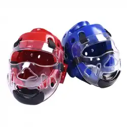 空手ボクシングフェイスシールドヘッドシールドヘルメットマスク取り外し可能なテコンドーシールドフェイスシールド透明保護マスク