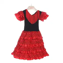 スペインのダンススカートフラメンコダンススカートバレエ子供用スカートガールヨーロッパとアメリカのプリンセスドレス