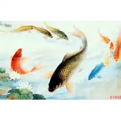 毎年初心者向けのSu刺繡DIYキット鯉と9匹以上の魚フィギュア58*38手作りギフト刺繡装飾画