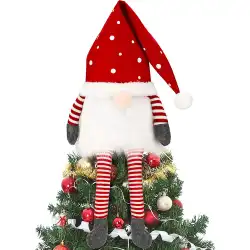 新しいクリスマスの装飾赤い帽子顔のない人形ツリートップスターぶら下がっている足森の男ツリートップドレスアップクリスマスツリーの装飾品