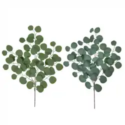 シミュレーション植物緑のユーカリの葉フラワーアレンジメント結婚式の道路リード花素材の装飾緑の植物偽のユーカリの葉