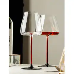 ブラックボウタイ赤ワイングラスセットシャンパングラスゴブレットホームクリスタルグラス高級ワイングラス