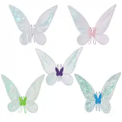 カラフルな蝶の羽トランペットエンジェルエルフの羽国境を越えた新製品は、子供たちの祭りのパーティーのパフォーマンスの小道具を見つけます