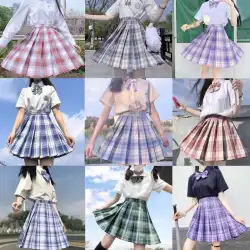 日本コレクション本物のオーソドックスなJKグリッドスカートミドルカード学生JKユニフォームスーツ優しいナイフセーラー服プリーツスカート