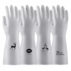 家事掃除キッチン食器洗い用手袋印刷可能なパターンランドリー女性用防水プラスチックゴム手袋