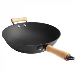 フライパン昔ながらの鉄鍋焦げ付き防止家庭用コーティングされていない鍋は錆びにくい厚手の鋳鉄フライパン銑鉄鍋