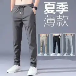 夏の薄手のカジュアルメンズパンツメンズタイドブランドの新しいストレートパンツトレンドの韓国版メンズハンサムなルーズパンツトレンド