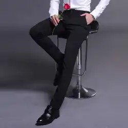 2022年メンズパンツ韓国版メンズカジュアルパンツパンツスリムフィット4方向ストレッチノンアイアンスキニーパンツ秋の紳士服