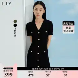 【アーバンメモリーシリーズ】LILY2022夏新作レディースハイエンド洋風レトロ気質ニットワンピース