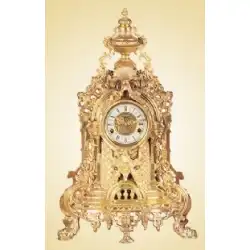 時計と時計クラシック時計ヨーロピアンスタイルの機械式卓上時計アンティーク時計銅金メッキベルトぼんぼん時計