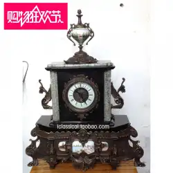 時計アンティーク時計クラシックヨーロピアンメカニカルテーブル時計銅キャスト大理石テーブル時計