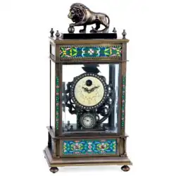時計アンティーククラシック時計メカニカルテーブル時計ライオン圧力時計