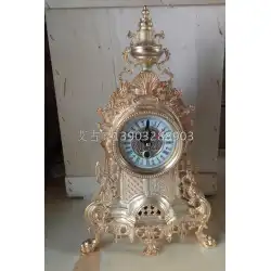 時計と時計クラシックな卓上時計ヨーロピアンスタイルの機械式卓上時計バロックブロンズ鋳造時計（金メッキ）電子ムーブメント